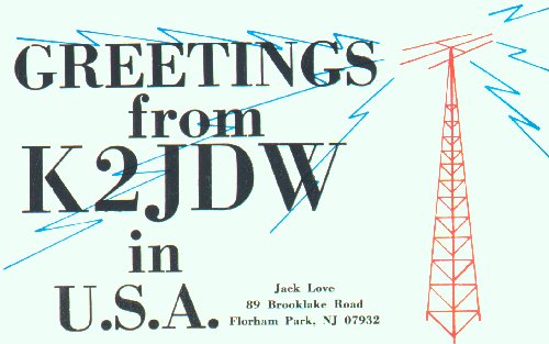 John Love's call sign - K2JDW